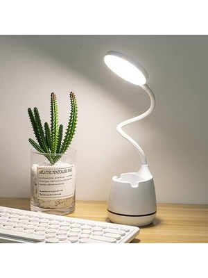 Mcreative Telefon Tutuculu Masa Lambası, 360° Esnek Okuma Lambası, 3 Parlaklık, 3 Renk Sıcaklığı, USB Şarj Edilebilir Pil, Göz Koruması, 24 LED Kıskaçlı Lamba, Yatak Çalışma Masası Lambası