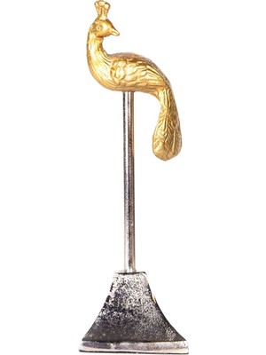 Mcreative Metal Biblo Tavuskuşu Gold-Gümüş 7,5 x 7 x 22  cm .