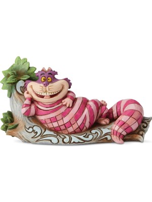 Jim Shore Alice'in  Traditions Harikalar Diyarında Cheshire Kedisi Ağaç Heykelcikleri, 6  cm , Çok Renkli