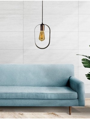 Mcreative Oval Dizayn Bakır Duylu Ofis Cafe Restaurant Sarkıt Tekli Avize Aydınlatma