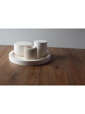 Beton-Seramik Tepsi ve Kapaklı Kutu Seti