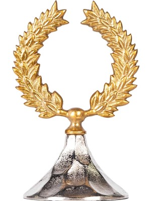 Metal Dekor Çelenk Gold-Gümüş 16 x 14 x 25  cm .