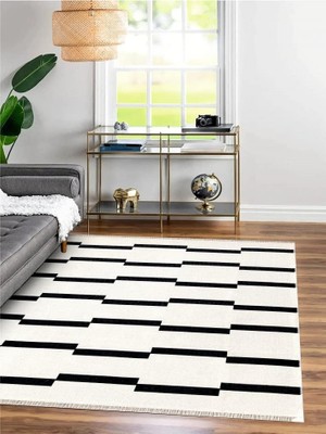 Home Çift Taraflı Makinada Yıkanabilir Modern Desenli Dokuma Kilim Karessa 3 (80X150)