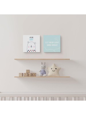 Odasına Özel Minimal Ayı Tasarımlı Kanvas