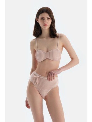Dagi Ekru Yüksek Bel Bikini Alt
