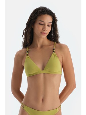 Dagi Fıstık Yeşili Üçgen Küçük Bikini Üst