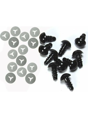 Mirayla Hobi 24 mm Amigurumi Vidalı Göz Siyah 5 Çift