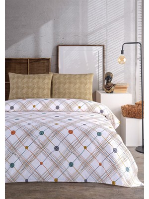 Monolisse Soren Çift Kişilik Pike Takımı 200X230 cm Harmony    Hardal Mavi