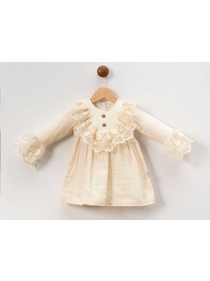 Kız 6/36 Ay Müslin (Organik) Güpürlü Elbise