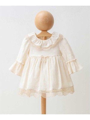 Kız 6/24 Ay Brodeli Krinkıl Elbise