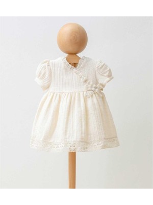 Kız 6/24 Ay Dantelli Simli Müslin Elbise