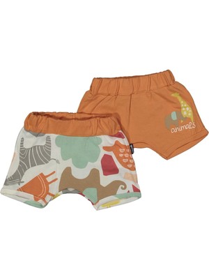 Unısex 6/18 Ay Hayvan Baskılı 4 Beden Şort