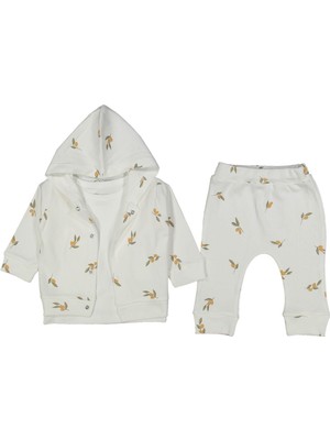 Unısex 3/18 Ay Zeytin Desenli 3'lü Takım