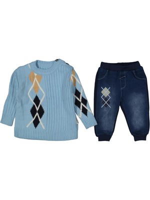 Erkek 6/18 Ay Baklava Desen Dobriç Triko 2li T