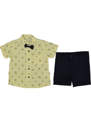 Erkek 9/24 Ay Ayı Baskılı Gömlek Takım