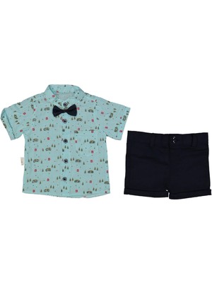 Erkek 9/24 Ay Araba Baskılı Gömlek Takım