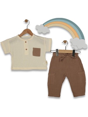 Erkek 6/24 Ay Daup Müslin 2'li Takım