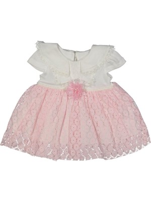 Kız 9/18 Ay Kelebek Robalı Incili Elbise