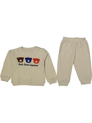 Erkek 6/24 Ay Waffle 3 Ayıcık Süzine Nakışlı Takım