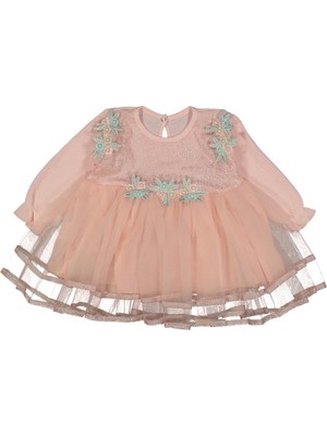 Kız 9/18 Ay Incili Tüllü Elbise