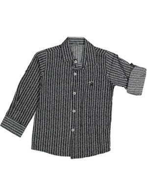 Erkek 5/8 Yaş Çizgili Uzun Kol Gömlek