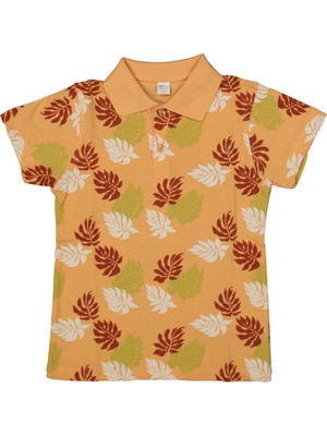 Erkek 10/13 Yaş Polo Yaka Yaprak Baskılı Sweat