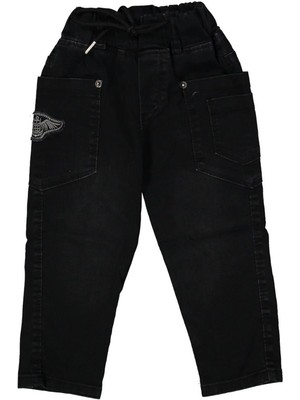 Erkek 3/7 Yaş Kanat Nakışlı Kot Pantolon