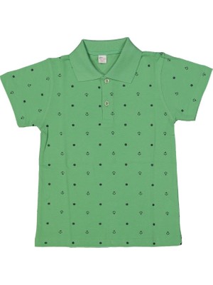 Erkek 6/9 Yaş Polo Yaka Çapa Baskılı Sweat