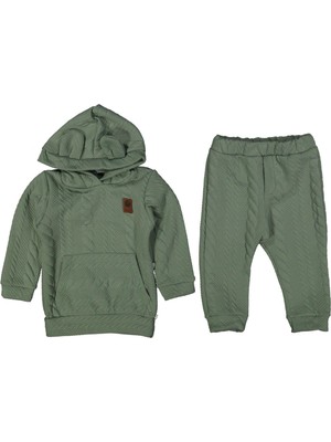 Erkek 6/18 Ay Triko Capitone Kapşonlu 2lı Tkm