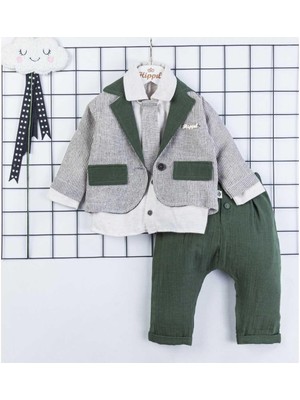 Erkek 9/18 Ay Ceketli 3lü Takım