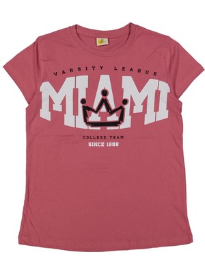 Erkek 10/14 Yaş Mıamı Baskılı Tişört