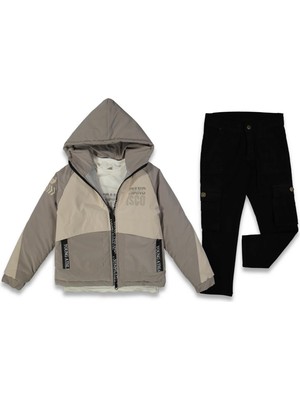 Erkek 2/5 Yaş Francısco Baskılı Montlu 3lü Takım