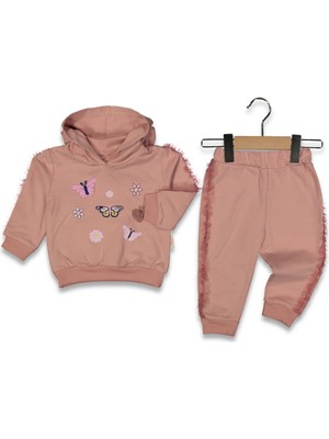 Kız 9/24 Ay Kelebek Desenli 2li Takım