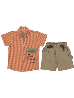 Erkek 2/5 Yaş Gömlekli Slopet Şort Takım