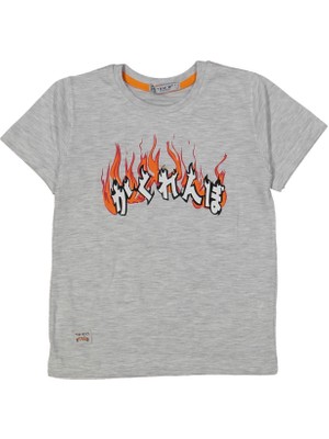 Erkek 4/7 Yaş Alev Baskılı Tişört