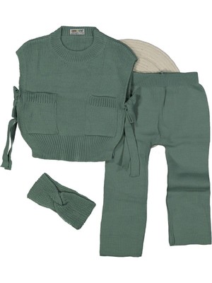 Kız 2/6 Yaş Cepli Yandan Bağlamaı 3lü Takım