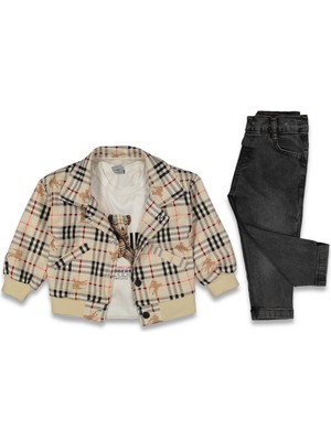 Erkek 1/4 Yaş Ekose Ceketli 3 Lü Tkm