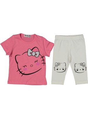 Kız 2/5 Yaş Kedicik Baskılı Takım