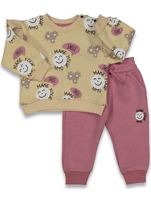 Kız 9/24 Ay Gülenyüz Baskılı Üç Ip Tk