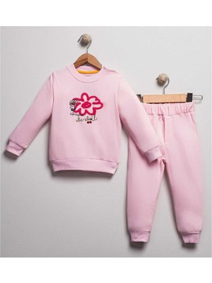 Kız 6/24 Ay 2ip Çiçek Nakışlı Arkası Baskılı Ikili