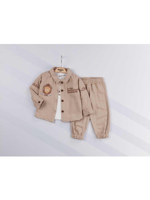 Erkek 6/24 Ay Dclup Nakışlı Keten Ceket 3lü Takım