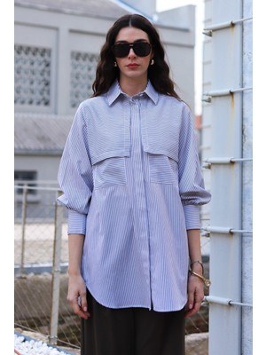 HE-QA Rüzgarlıklı Cep Detaylı Gömlek Lacivert