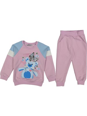 Kız 3/7 Yaş Kedi Ayı Baskılı Takım