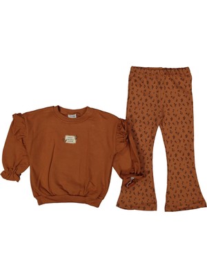 Ende Store Kız 3/6 Yaş Kol Fırfırlı Nakışlı Oversize Kesim Ikili Takım