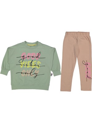 Kız 3/6 Yaş Good Vibes Baskılı Takım
