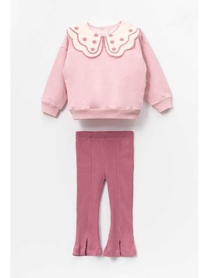 Kız 2/5 Yaş Çift Yakalı Ispanyol Yırtmaçlı  2li Takım