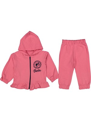 Kız 1/4 Yaş Barbi Nakışlı Kapşonlu Takm