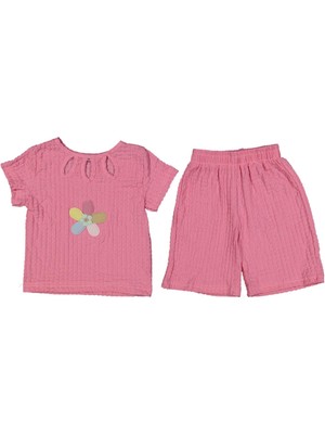 Kız 3/6 Yaş Renkli Papatyalı Kapri Takım