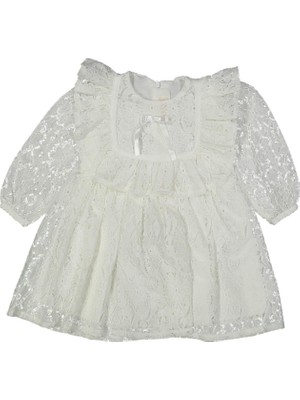 Kız 2/5 Yaş Pamuk Dantel Fırfırlı Elbise