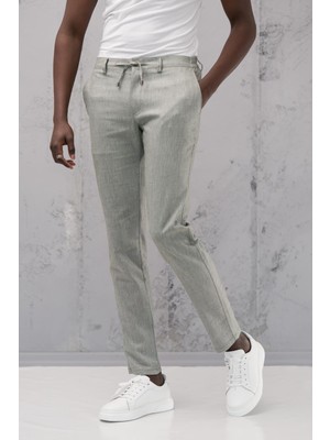 Beli Lastikli ve Iplikli Slimfit Pamuklu Jogger Pantolon